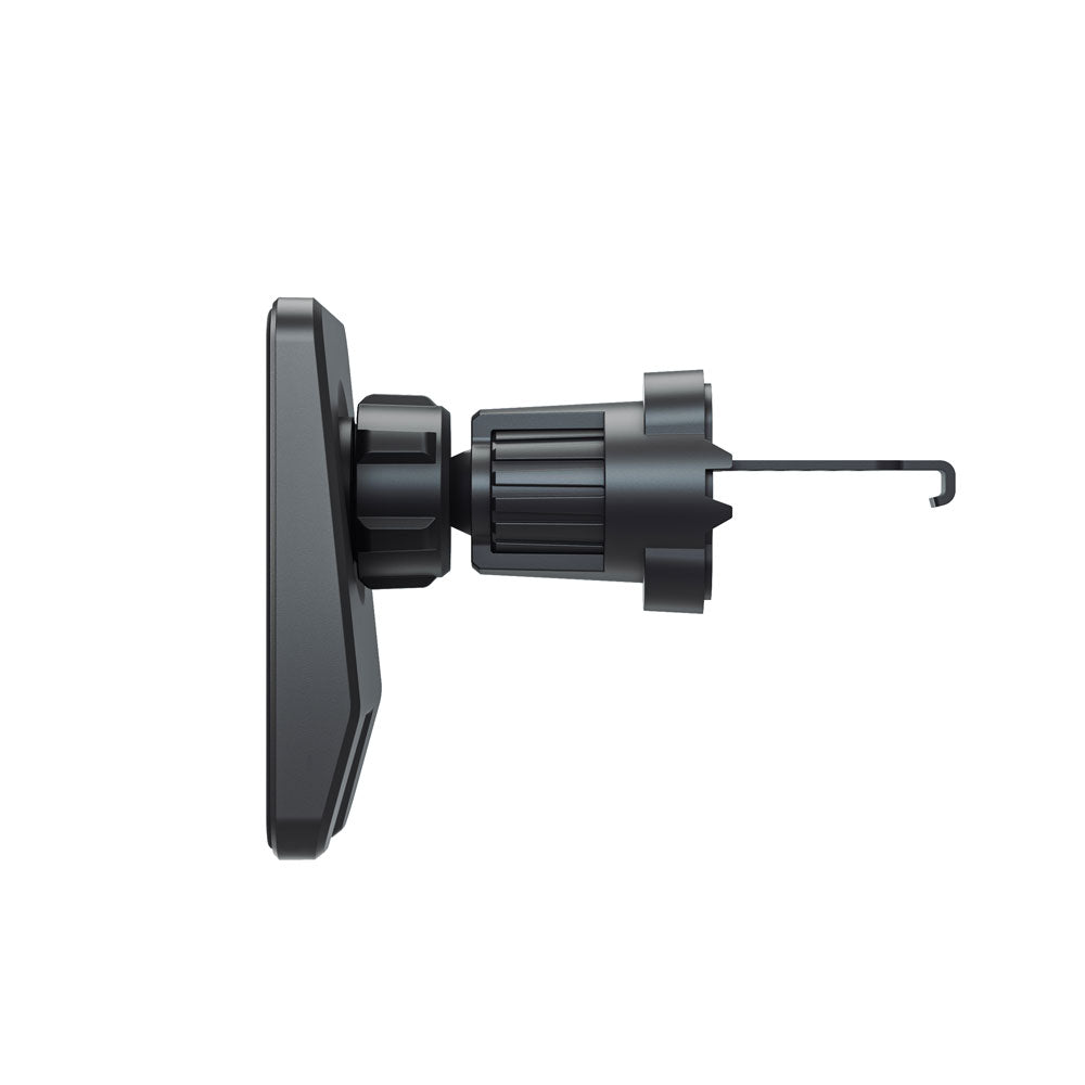 Black adjustable wall mount on a white background