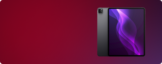 Smartphone with a stylized display on a gradient red to purple background